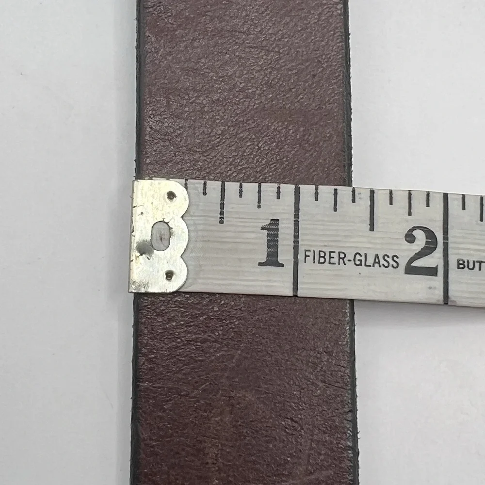Amish Handcrafted Thick Leather Belt 36 Brown Silver Tone Buckle Grunge Work